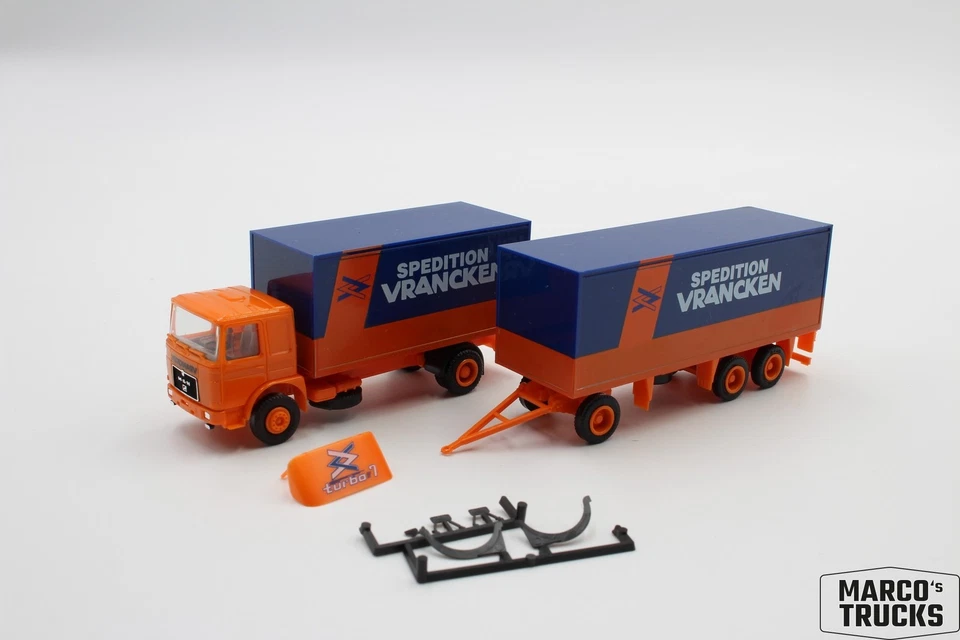 Herpa MAN F8 camión-remolque de caja 2a/3a "Spedition Vrancken" 1:87 /H25256 Foto 1 de 1