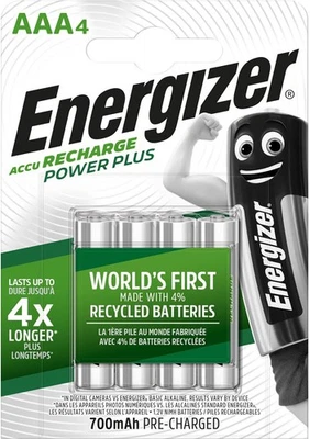 8x Energizer Power / Plus AAA 700 mAh Akku 4er Blister NiMh Micro Accu Recharge - Bild 1 von 3