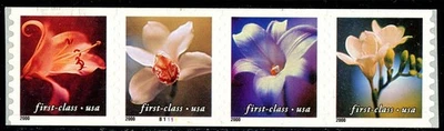 4 Flowers Lilies First-Class MNH PNC4 Scotts 3462 to 3465 Not in Scott Order - Image 1 of 2
