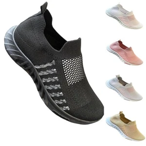 "Womens Ladies Sock Trainers Sneakers Slip On Jogging Pumps Plimsole Shoes Sizes - Imagen 1 de 6