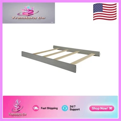 Elegante cuna gris tormenta para riel de cama de tamaño completo - Soporta niños en crecimiento y seguridad Foto 1 de 3