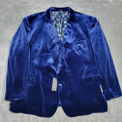 JF J. Ferrar Mens Evening Edition Velvet Blazer Jacket Navy Sz 60L NWT - Image 1 of 4