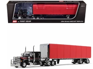 2023 Peterbilt 379 63 Flat Top Sleeper & 53' Roll Tarp Trailer Diecast Model ... - Picture 1 of 4