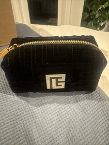 Bolsa/bolsa de cosméticos de viaje Balmain de terciopelo negro nueva en caja 9x4,5x3 - Imagen 1 de 6