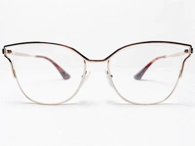 全新 Prada VPR54U VY3-1O1 女式眼镜框 波尔多/金色方形 53/17 ~ 140 — 第 1/4 张图片