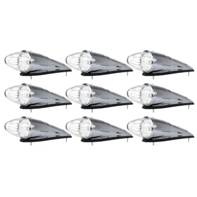 9X 10-1/8" Torpedo 17Diodes Clear/Amber Led Upper for Peterbilt Cab Marker Light - Image 1 of 4