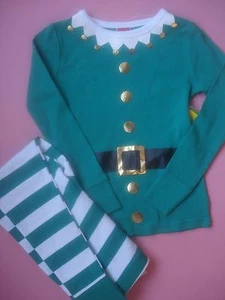CHILDRENS CHRISTMAS ELF PAJAMAS SANTA'S HELPER 4 NEW - Picture 1 of 1