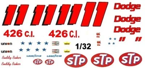 #11 Buddy Baker Petty Enterprises 1971 Dodge 1/32nd Scale Slot Car Decals