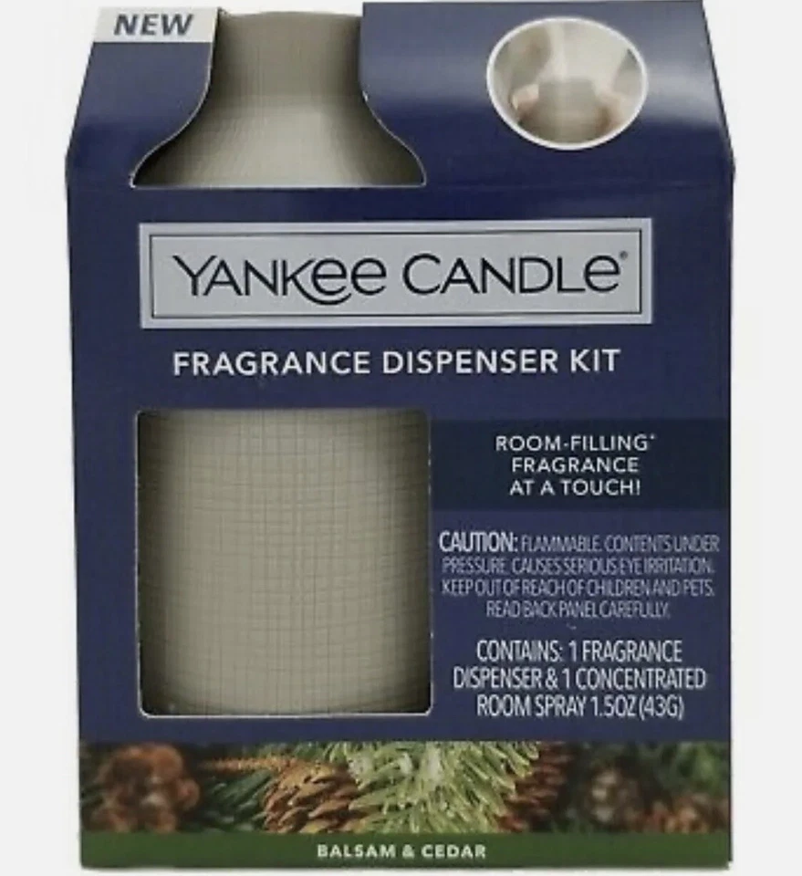 2 Yankee Candle Balsam & Cedar Fragrance Spray Dispenser Kit