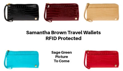 #Samantha коричневый To-Go крокодила RFID путешествий бумажник (выберите свой цвет) - Изображение 1 из 4