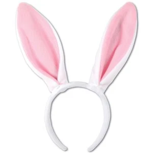 Beistle Soft-Touch Bunny Ears (white & pink) Party Accessory - Picture 1 of 5