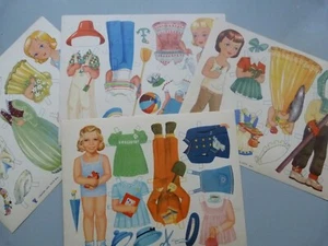 E 10  LOT  4 DECOUPAGE   POUPEE A DECOUPER PAPER DOLL VINTAGE 26cm/33cm UNCUT - Imagen 1 de 5