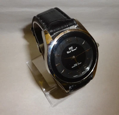 Reloj para Hombres Mark Naimer MN Resistente al Agua Negro Esfera Lg Tono Plateado Batería Nueva Foto 1 de 4