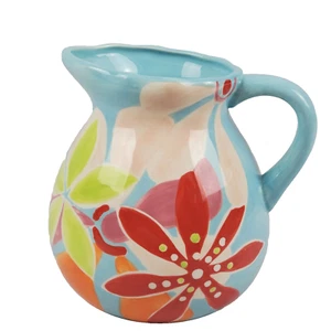 Brocca per bevande in terracotta Feelin Groovy By Studio D 8" dipinta a mano 80 oz - Foto 1 di 9