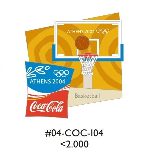 BASKETBALL INSTRUMENTS - COCA COLA ATHENS 2004 OLYMPIC GAMES PIN - Image 1 of 1