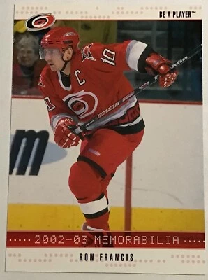 2002-03 RON FRANCIS ITG BE A PLAYER MEMORABILIA RUBY #61 HURRICANES #162/200 - Image 1 of 2