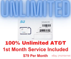 AT&T UNLIMITED Data Wi-Fi Internet pour Home & RV Hotspot 4G LTE et 5G SIM 79 mois $ - Photo 1/3