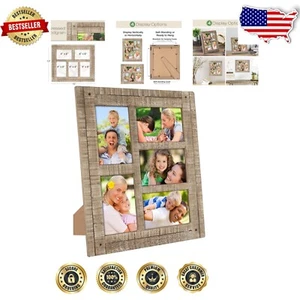 Hand-Painted Rustic Wooden Frame for 5 Photos – Chic Wall & Table Display - Picture 1 of 6