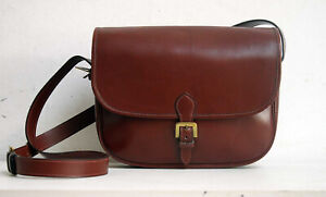 HERMÈS Leather Box Bag Rare Vintage 1960s Shoulder Crossbody Satchel Brown