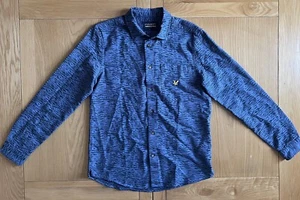 Camicia Lyle & Scott Abstract LS Dark Navy nuova con etichette taglia M PTP 21” GARANTITA ORIGINALE - Foto 1 di 11