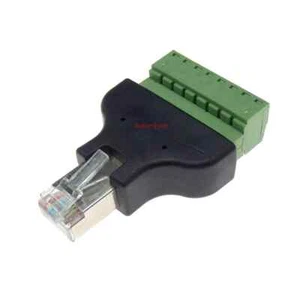 Ethernet RJ45 terminale a vite maschio 8 pin connettore adattatore DVR digitale CCTV - Foto 1 di 9