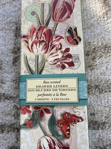 Punch studio Victorian Rose Scented Drawer Liners Five Sheets NWT Decorative Box - Picture 1 of 9