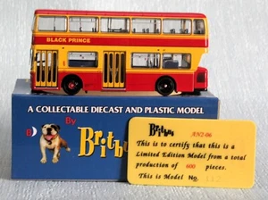 BRITBUS AN2-06 1:76 LEYLAND ATLANTEAN AUTOBÚS DE DOBLE CUBIERTA NEGRO PRÍNCIPE EN CAJA - Imagen 1 de 14