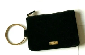 CAROLINA HERRERA Black Velvet O-Ring Purse Pouch makeup bag NEW - Picture 1 of 8