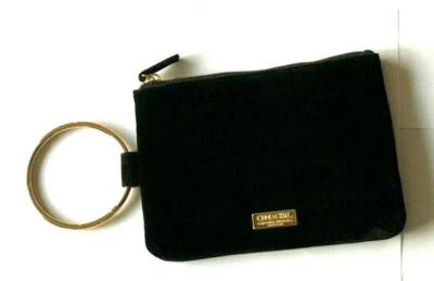 CAROLINA HERRERA Negro Terciopelo Junta Tórica Cartera Bolsa Maquillaje Bolso NUEVO Foto 1 de 4
