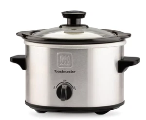 Toastmaster 1,5 qt. Olla de cocción lenta de acero inoxidable - plateada/negra - caja abierta nueva - Imagen 1 de 3