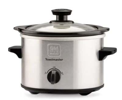 Toastmaster 1,5 qt. Olla de cocción lenta de acero inoxidable - plateada/negra - caja abierta nueva Foto 1 de 3