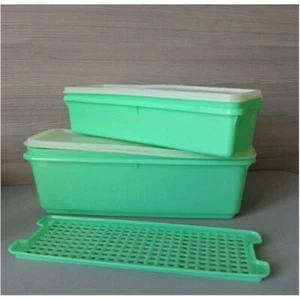 TUPPERWARE Bread Celery Vegetable Keeper Container Jadeite Green 782 892 Vintage - Picture 1 of 13