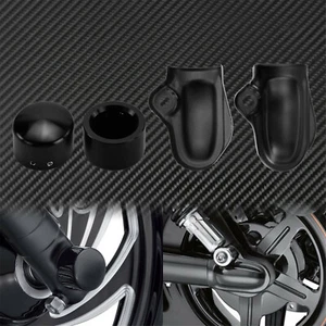 Cubiertas de tuerca de eje delantero trasero con escudo de barra negra para motocicleta aptas para Harley VRSC 02-11 - Imagen 1 de 12