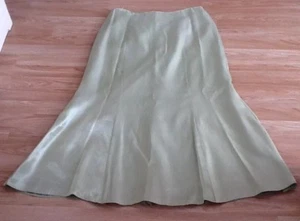 Special Occasion Pale Green Metallic Calf Length Skirt Kaleidoscope Size Size 18 - Picture 1 of 4