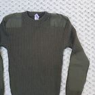 Vtg US Marine Corps Mens Military Knitted Wool Heavy Knit Sweater Olive Green 38