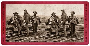 CONFEDERATE PRISONERS At Gettysburg July 1-3 1863 Stereoview Card History 3D - Picture 1 of 2