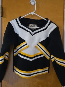 Vintage Dehen schwarzer Strickpullover Cheerleader Medium Varsity - Bild 1 von 5