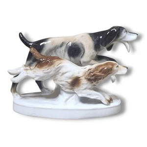 Antique Carl Scheidig Gräfenthal Porcelain Figurine Hunting Dogs As Is Vintage - Imagen 1 de 7