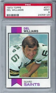 1973 TOPPS # 277 DEL WILLIAMS ☆ROOKIE☆ NEW ORLEANS SAINTS ☆RARE☆ PSA 9 MINT - Picture 1 of 1