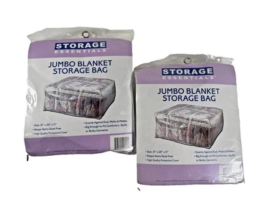 NUEVO STOCK ANTIGUO 2X Bolsas de Almacenamiento Esenciales JUMBO Manta 21X25X11" Foto 1 de 4