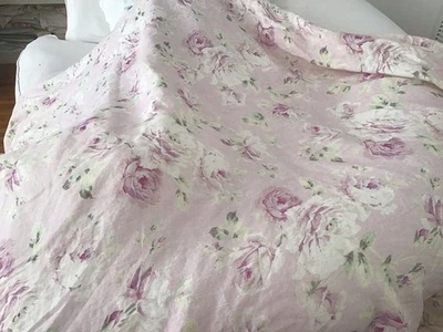 Rachel Ashwell Shabby Chic Couture Linen Fabric Sugarplum Sorbet Pink Overdye - Image 1 of 4