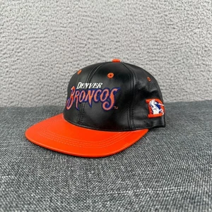 Denver Broncos NFL Marken Leder Snapback Mütze Kappe orange schwarz Made in USA - Bild 1 von 7