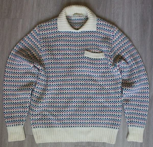 Suéter LL BEAN 80s Mujer L 100% Lana Pura Pullover Jersey A Cuadros Ojo de Pájaro - Imagen 1 de 6