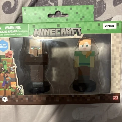 Minecraft Alex And Villager 2.5" Figura de Acción Set Estampadores Paquete de 2 Foto 1 de 4
