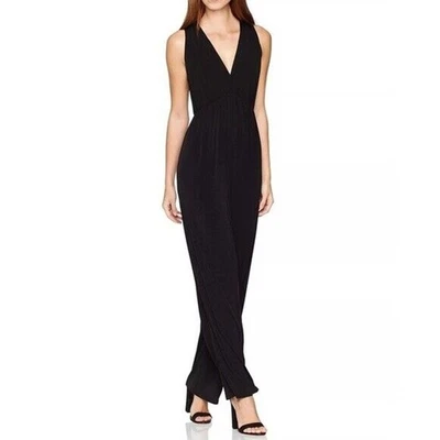 NWT BCBGeneration Jumpsuit Womens Size Small Surplice Neck Sleeveless Black - Image 1 of 4