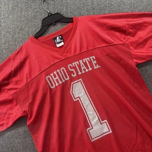 Vintage Ohio State Buckeyes Football Jersey Mens 2XL Red NCAA Logo Athletic 90s - Picture 1 of 10