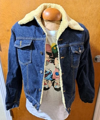 VTG 70s Sears Roebucks Sherpa Lined Denim Jacket Size 42-R. Fits M - Image 1 of 4