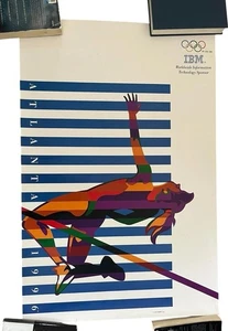 1996 Atlanta Olympics x IBM Womens High Jump Poster Rare Collectible 24x36 - Picture 1 of 5