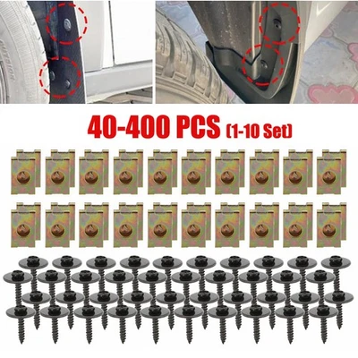 Cuerpo de tornillo de coche de metal guardabarros parachoques retenedor tuerca en U sujetador de junta 40-400X Foto 1 de 4