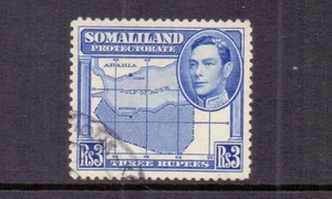 SOMALILAND 1938 GVI 3r BRIGHT BLUE SG103 FINE USED CAT £80 - Picture 1 of 2